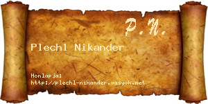 Plechl Nikander névjegykártya